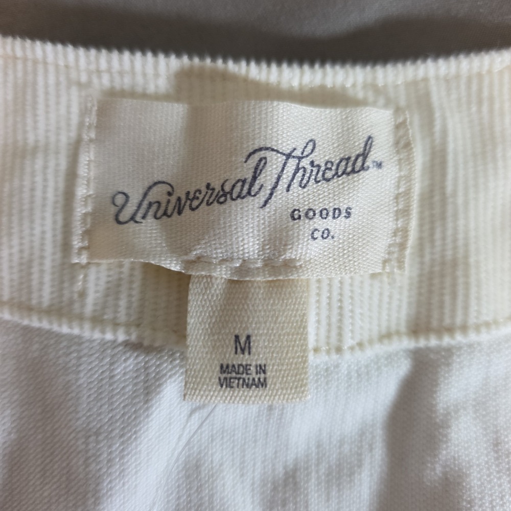 Universal Thread Womens Cream Corduroy Vest Button Front Waistcoat NWT Medium - Picture 6 of 7